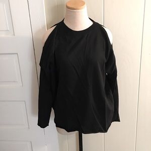 John + Jenn Black Cold Shoulder Sweater small
